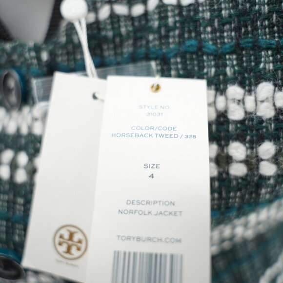 NWT Tory Burch Tweed Norfolk Jacket Size 4 - Picture 7 of 8